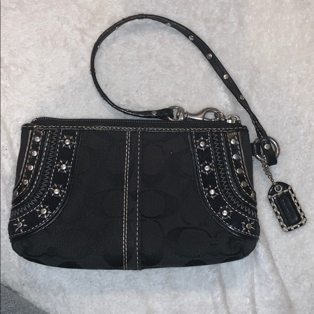 Coach black wristlet